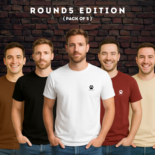 Round5 Edition – Premium Cotton T-Shirt Pack (Set of 5)