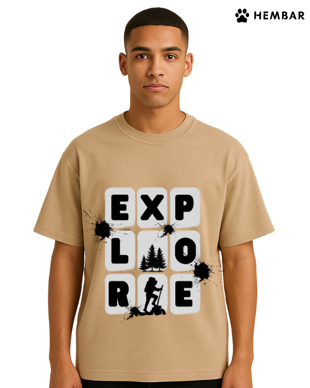 Adventure in every thread. 🌲🚶‍♂️ The 'EXPLORE' oversized tee is made for the wild at heart