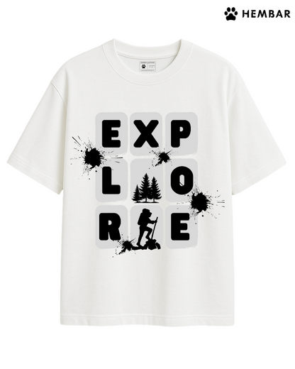 Adventure in every thread. 🌲🚶‍♂️ The 'EXPLORE' oversized tee is made for the wild at heart