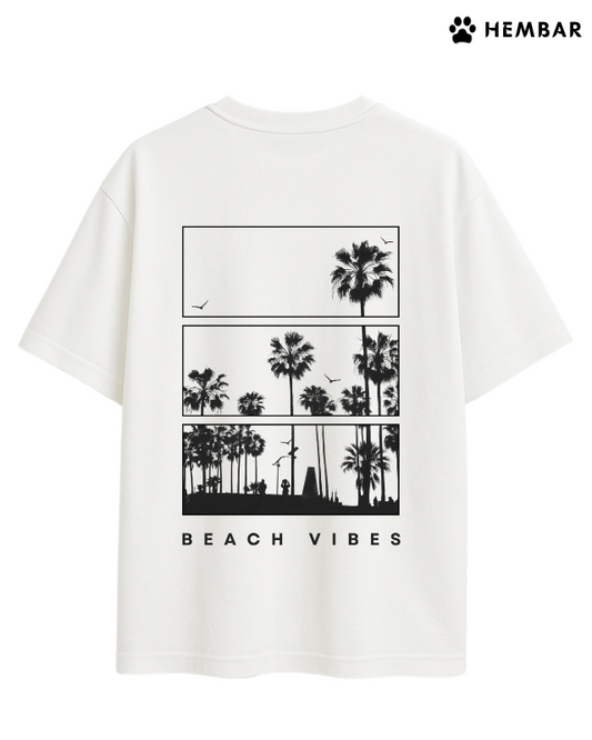 Beach Vibes | Premium Oversized Tshirt | Available in White and Beige