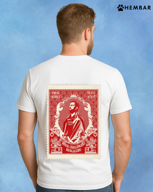 King Kholi stamp | Premium Back Printed Round Neck Tshirt